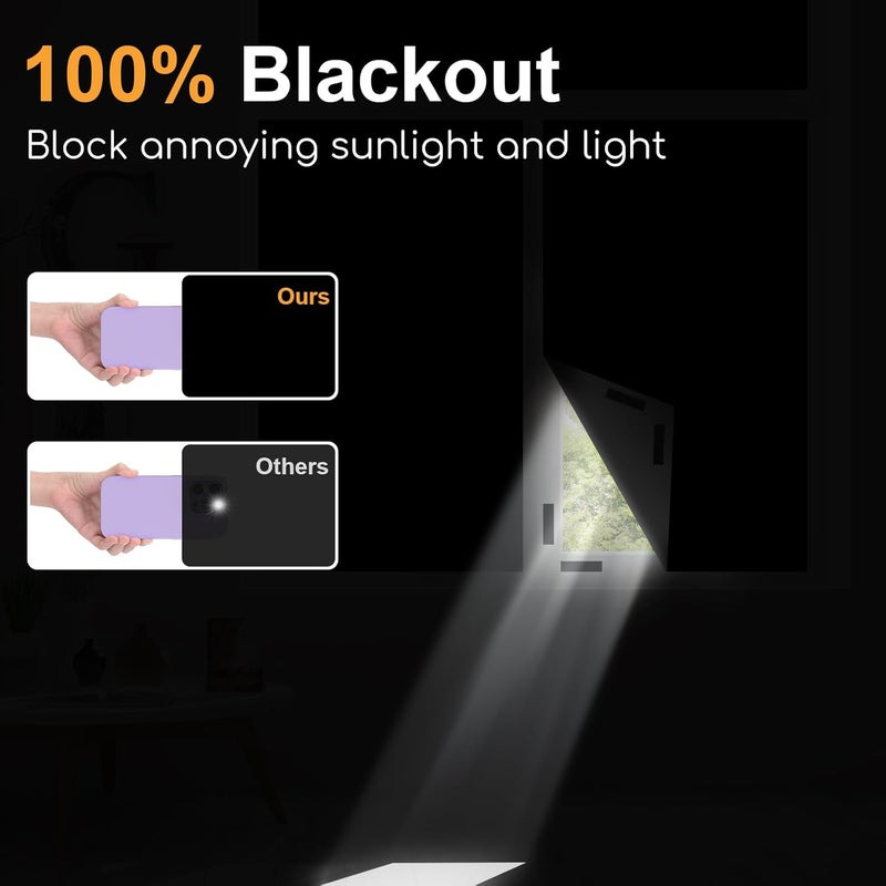 EUHAMS Blackout Curtains for Bedroom - 118" x 57" Portable Blackout Blinds Curtain for Any Windows -100% Blackout Shades Window Film -Temporary Blackout Shades for Baby Nursery,Dorm Room,Travel or Office Use - Image 2